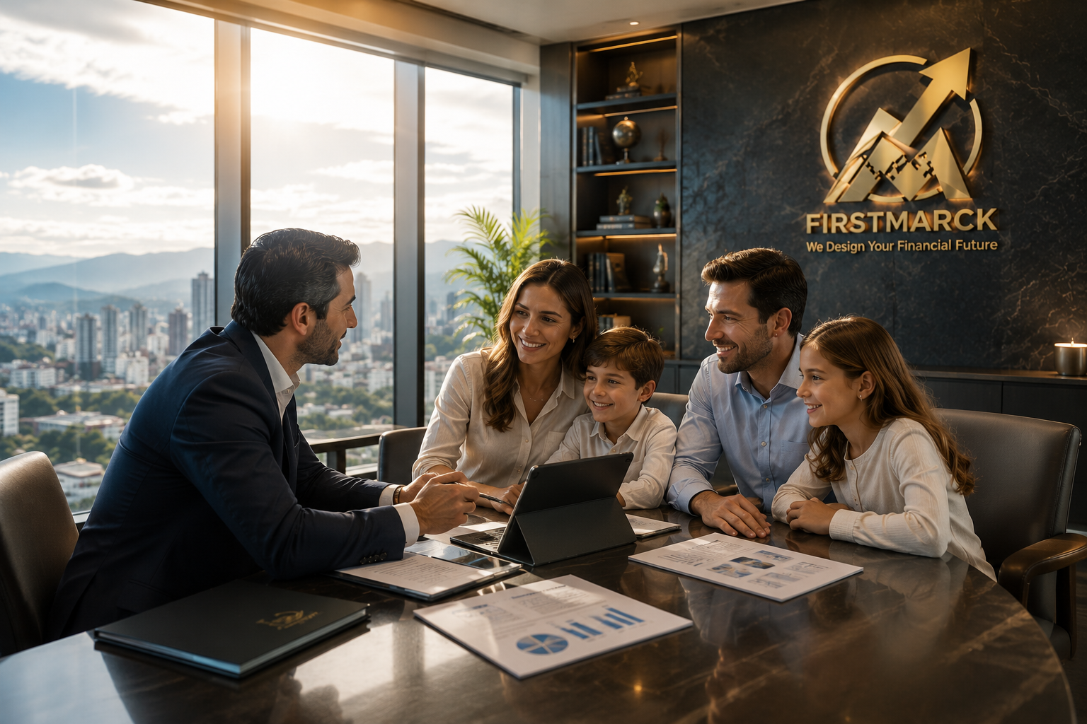 Familia disfrutando su libertad financiera gracias a FirstMarck